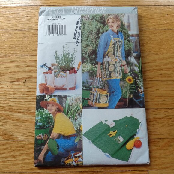 Apron Gardening Tote Accessories Sewing Pattern UNCUT Butterick 4364 - Picture 1 of 8